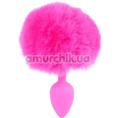 Анальна пробка з рожевим хвостиком Boss Series Exclusivity Silikon Bunny Tail, рожева - Фото №1