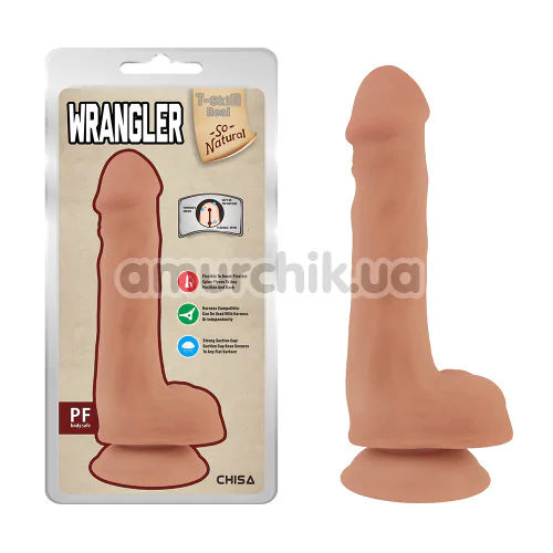 Фаллоимитатор T-skin ReaL Wrangler, светло-коричневый