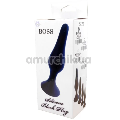 Анальна пробка Boss Series Silicone Purple Plug Small, чорна