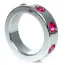 Ерекційне кільце з рожевими кристалами Boss Series Metal Ring Diamonds Medium, срібне - Фото №1