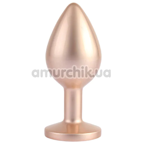 Анальная пробка с прозрачным кристаллом Matrix Mont Candy Rose Gold Gem Metal Plug M, золотая