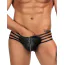 Трусы-стринги мужские Star Night Zipper String Mens Strap Thong, черные - Фото №1