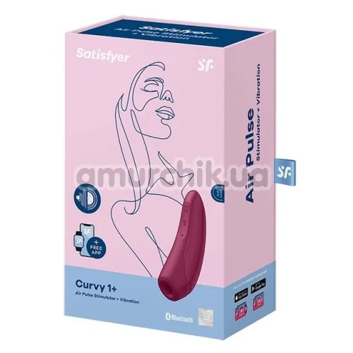 Симулятор орального сексу для жінок Satisfyer Curvy 1+, бордовий