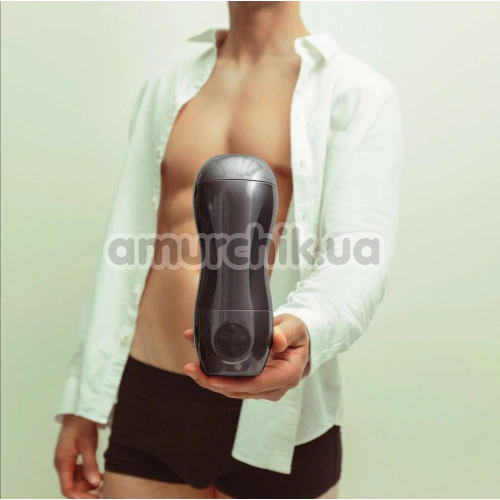 Мастурбатор з вібрацією і всмоктуванням Dorcel Blowjoy Vibe, сірий