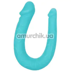 Двокінцевий фалоімітатор Silicone Double Dong AC DC Dong, бірюзовий - Фото №1