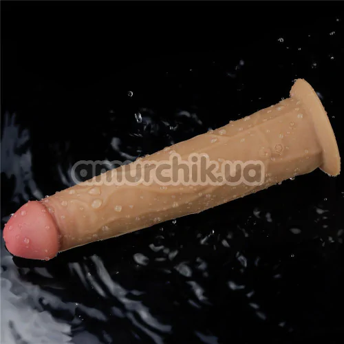 Вибратор с ротацией Dual-Layered Silicone Nature Cock LV410211, телесный