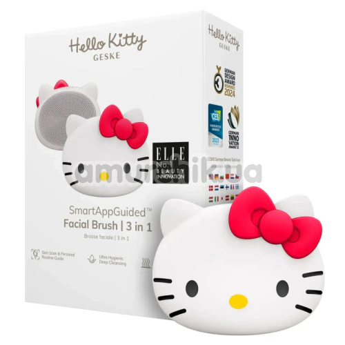 Щетка для лица Geske Facial Brush 3 in 1 - Hello Kitty, белая