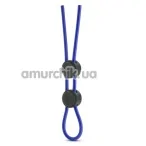 Эрекционное кольцо Stay Hard Silicone Double Loop Cock Ring, синее - Фото №1