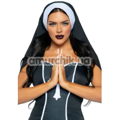 Накидка монахині Leg Avenue Nun Habit Costume Headband, чорна - Фото №1