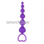 Анальная цепочка MisSweet Heart Booty Beads, фиолетовая - Фото №1
