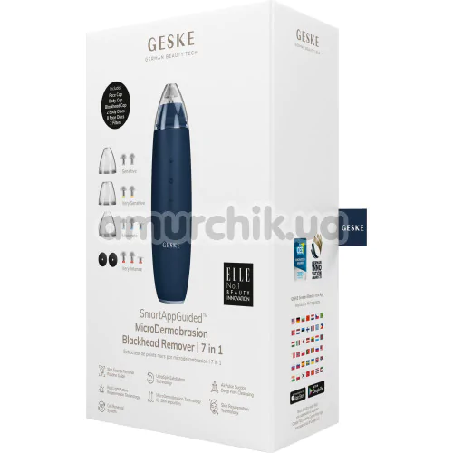 Микродермабразионное устройство для удаления черных точек Geske MicroDermabrasion Blackhead Remover 7 in 1, синее