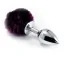 Анальна пробка з фіолетовим хвостиком Loveshop Large Silver Plug, срібна