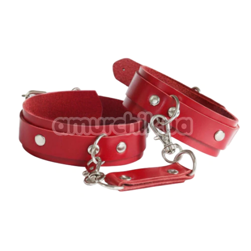 Фіксатори для рук Art of Sex Eva Leather, червоні - Фото №1