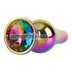 Анальная пробка с радужным кристаллом Matrix Mont Classic Rainbow Butt Plug S, радужная - Фото №1