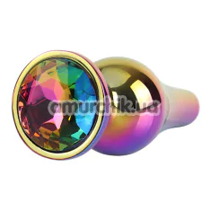 Анальна пробка з райдужним кристалом Matrix Mont Classic Rainbow Butt Plug S, мультикольорова - Фото №1
