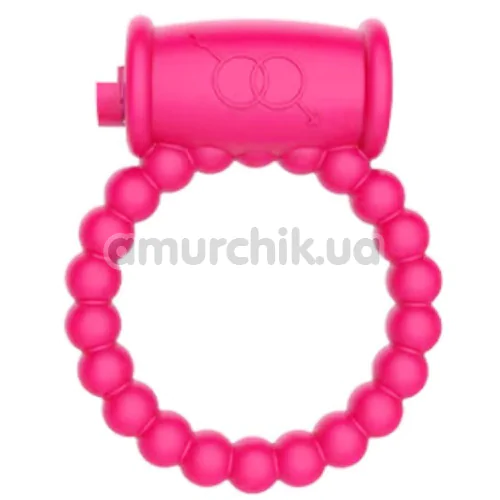 Виброкольцо для члена Hision Beads Ring, розовое