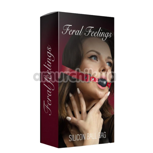 Кляп Feral Feelings Silicon Ball Gag, черно-красный