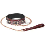 Ошейник с поводком Liebe Seele Wine Red Leather Collar with Chain Leash, бордовый - Фото №1