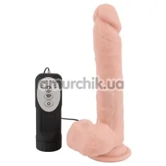 Вібратор з пульсацією Medical Silicone Vibrator 21см, тілесний - Фото №1