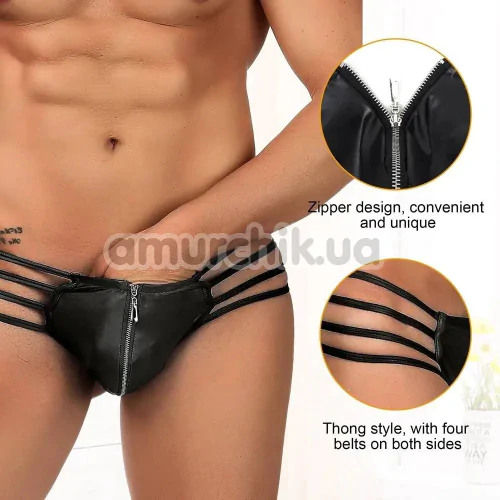 Трусы-стринги мужские Star Night Zipper String Mens Strap Thong, черные