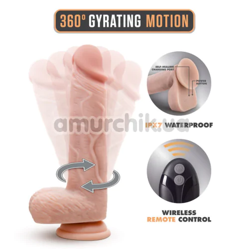 Вибратор с ротацией Dr. Skin Silicone Dr. Ethan 8.5, телесный