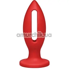 Анальна пробка Kink Lube Luge Premium Silicone Plug 4, червона - Фото №1