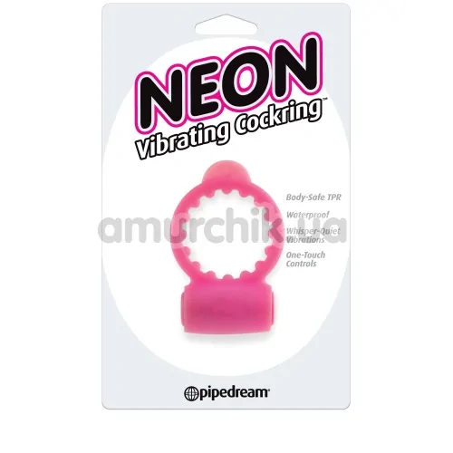 Виброкольцо Neon Vibrating Cockring, розовое
