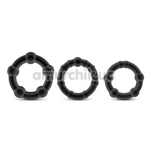 Набор эрекционных колец Stay Hard Beaded Cockrings, черный