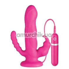 Вибратор Purrfect Silicone 3 ways Vibrator 6.5 inch, розовый - Фото №1