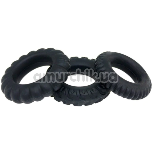 Набір ерекційних кілець Alume 4 Cock Ring Set, чорний