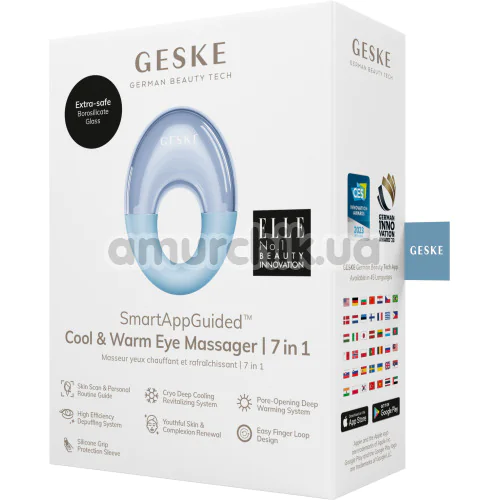 Массажер для глаз Geske Cool & Warm Eye Massager 7 in 1, голубой