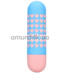Кліторальний вібратор Shots S-Line Sweet Vibrating Pussy Bullets Heart To Get, блакитний - Фото №1