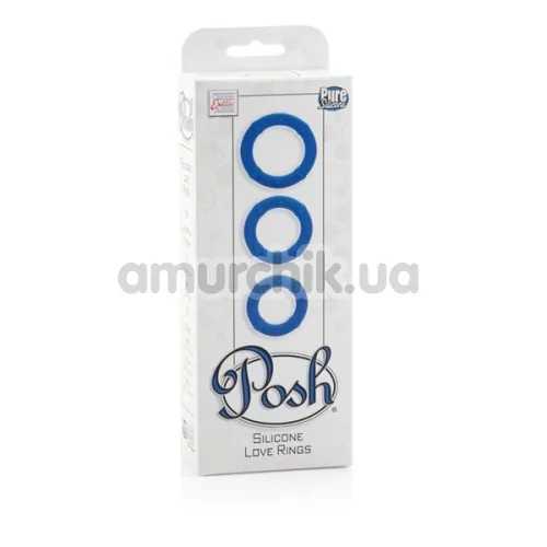 Набір ерекційних кілець Posh Silicone Love Rings, 3 шт., блакитний