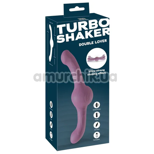 Двокінцевий вібратор Turbo Shaker Double Lover, фіолетовий