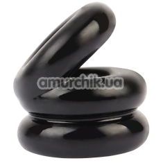 Ерекційне кільце GK Power Dual Pleasure + Ring, чорне - Фото №1