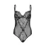 Боди Leg Avenue Lace And Sheer Mesh Teddy, черное - Фото №3