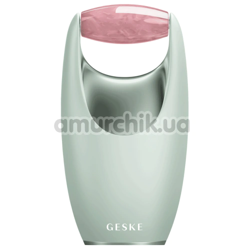 Роликовый массажер для лица Geske Rose Quartz Roller 5 in 1, зеленый - Фото №1
