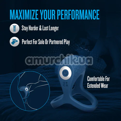 Віброкільце для члена Performance Plus Dual Flex Pro, синє
