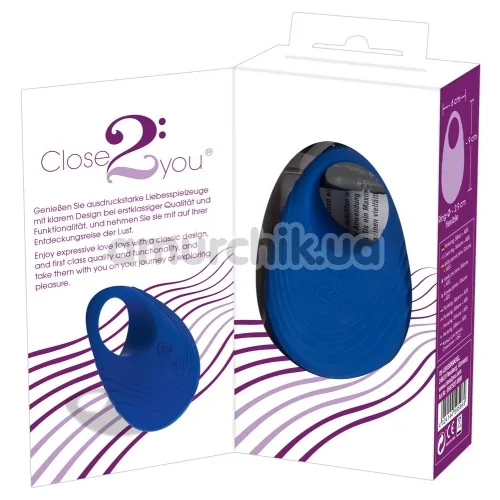 Виброкольцо Close2you Per Due, синее
