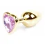 Анальна пробка із рожевим кристалом Exclusivity Jewellery Gold Heart Plug, золота - Фото №1