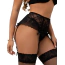 Комплект Star Night Mesh & Bow Garter Panties, чорний: пояс для панчіх + трусики-стрінги - Фото №2