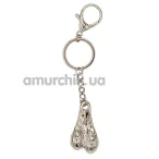 Брелок в виде мошонки Liebe Seele Zinc Alloy Balls Key Holder, серебряный - Фото №1