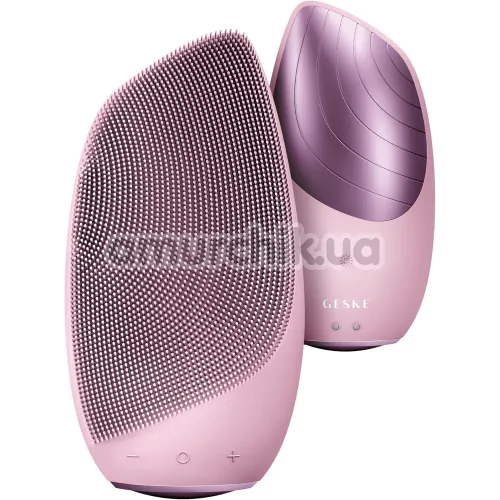Ультразвуковая щетка для лица Geske Sonic Thermo Facial Brush 6 in 1, светло-розовая