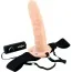 Полый страпон с вибрацией Realistic Hollow Strap On Vibrator 8, телесный - Фото №1