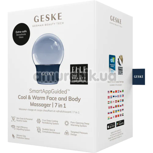 Массажер для лица и тела Geske Cool & Warm Face and Body Massager 7 in 1, синий