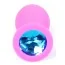 Анальна пробка із блакитним кристалом Exclusivity Jewellery Silicon Plug M, рожева - Фото №3
