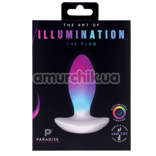 Анальная пробка с вибрацией и подсветкой Illumination The Plug, белая