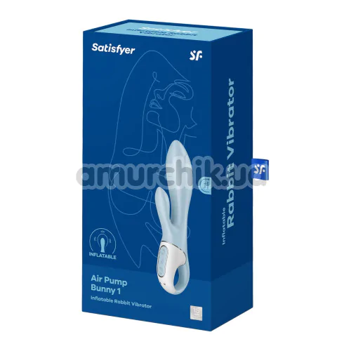 Вибратор Satisfyer Air Pump Bunny 1, голубой