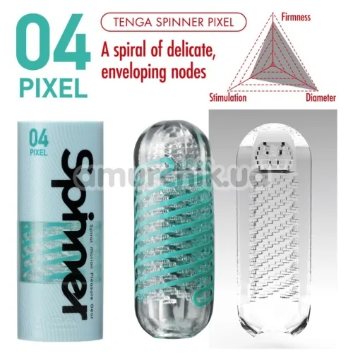 Мастурбатор Tenga Spinner Pixel 04, прозорий