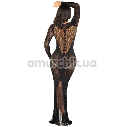 Платье Leg Avenue Lace and Net Bodycon Gown, черное
